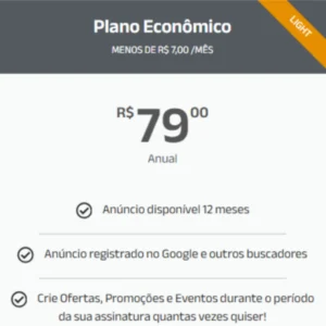Plano Econômico para Anunciar Serviços Automotivos na plataforma veículos classificados