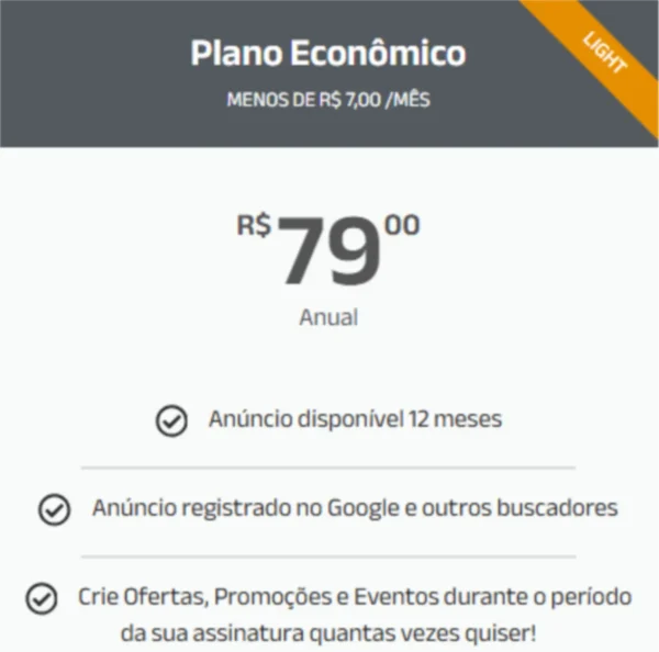 Plano Econômico para Anunciar Serviços Automotivos na plataforma veículos classificados